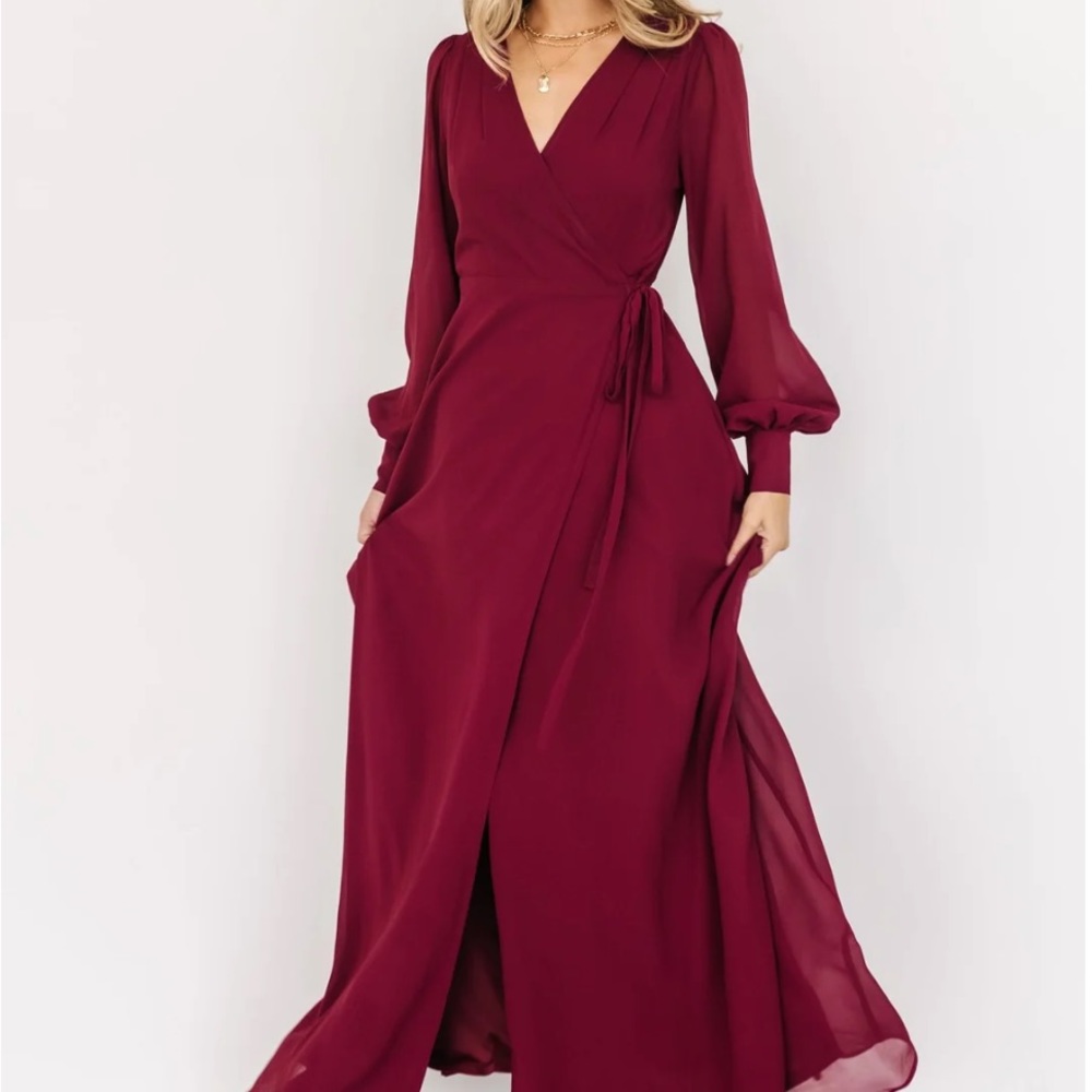 Baltic born wine maxi wrap dress